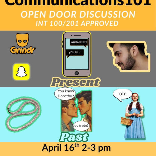 DL communication past and present, icons of dorothy, bracelets, grindr/snapchat, and cell phones